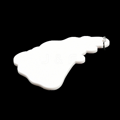 Embossed Printed Acrylic Big Pendants OACR-G019-01G-1