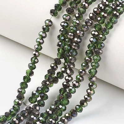 Electroplate Transparent Glass Beads Strands EGLA-A034-T6mm-P03-1