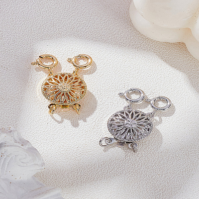 2Pcs 2 Colors Brass Box Clasps KK-LP0001-70-1