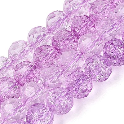 Crackle Transparent Glass Beads Strands GLAA-N068-06A-13-1