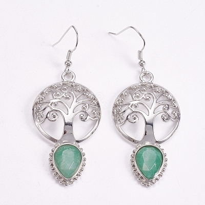 Brass Dangle Earrings EJEW-G240-B08-1