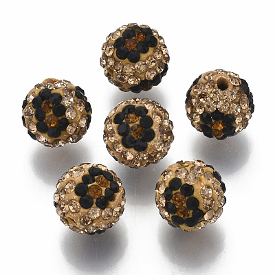 Polymer Clay Rhinestone Beads RB-N051-09B-1