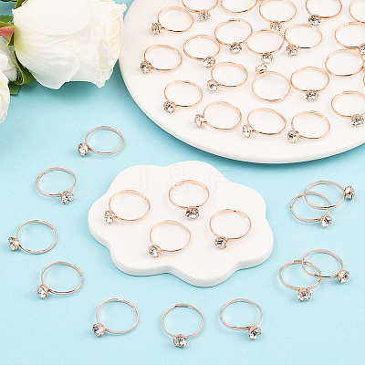 40Pcs Adjustable Alloy Rhinestone Finger Rings for Women RJEW-SP0001-02RG-1