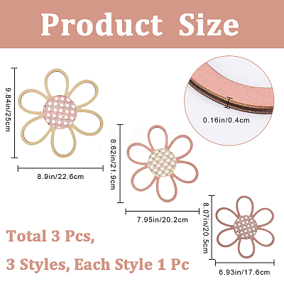 3Pcs Natural Wood Pendant Sets WOOD-WH20002-03B-1