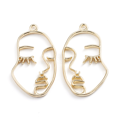Alloy Open Back Bezel Pendants X-PALLOY-I197-12G-1