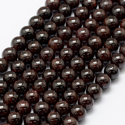 Natural Garnet Beads Strands X-G-P322-25-6mm-1