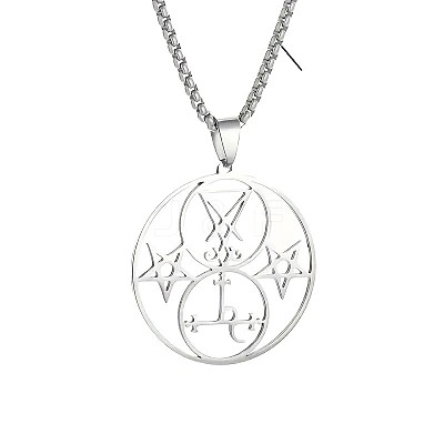 304 Stainless Steel Hollow Witchcraft Pentagram Pendant Necklaces LS-FS-WGCC915-01-1