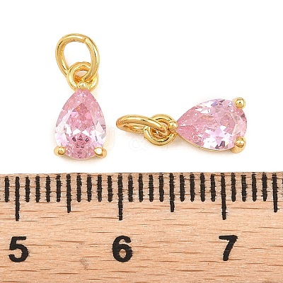 Brass Pave Cubic Zirconia Charms KK-K340-51G-03-1