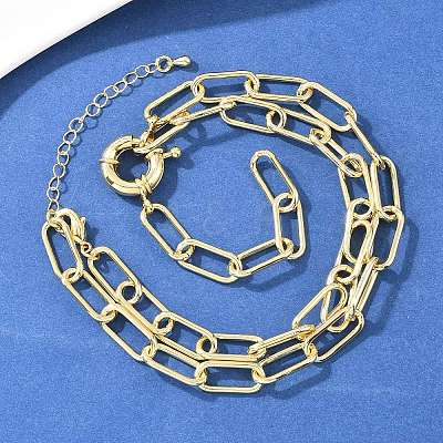 Brass Paperclip Chain Y Lariat Necklaces NJEW-H087-06D-G-1
