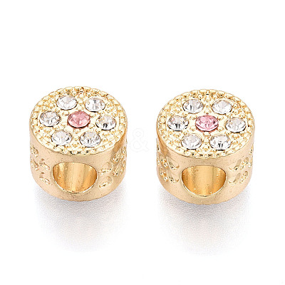 Rack Plating Alloy Rhinestone European Beads FIND-N011-03KCG-1