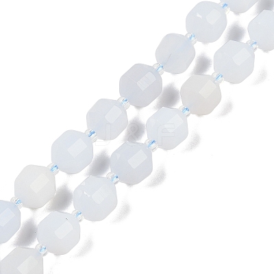 Natural Blue Chalcedony Beads Strands G-O201B-134G-1