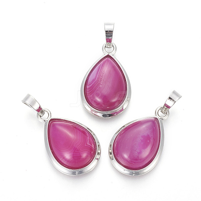 Natural Agate Pendants G-L512-C24-1