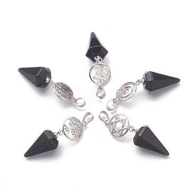 Obsidian Pendants G-O194-15-1
