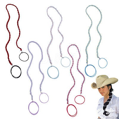 5Pcs 5 Colors Nylon Hair Ties Wigs OHAR-GA0001-15-1