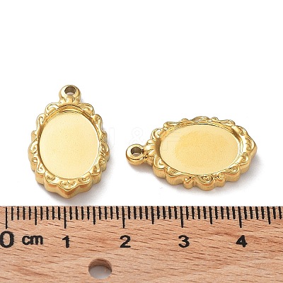 Ion Plating(IP) 304 Stainless Steel Pendant Cabochon Settings STAS-M323-57G-1