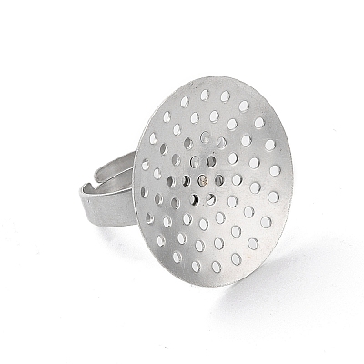 Non-Tarnish 304 Stainless Steel Sieve Ring Settings STAS-K278-06B-P-1