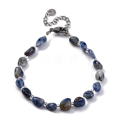 Natural Sodalite Beaded Bracelets for Women G-P563-07P-12-1