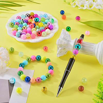 160Pcs 8 Styles Mixed Styles Acrylic Beads FACR-TA0001-13-1
