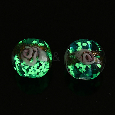 Luminous Handmade Gold Sand Lampwork Beads LAMP-T021-03R-1