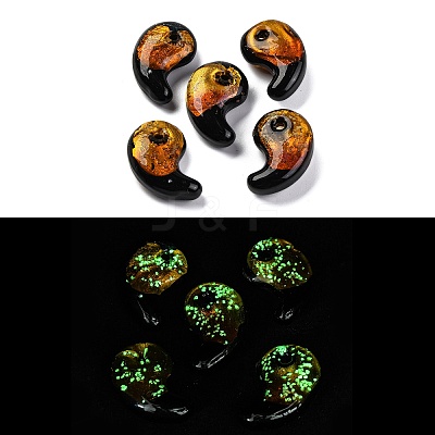 Luminous Handmade Silver Foil Lampwork Beads LAMP-F022-05E-1