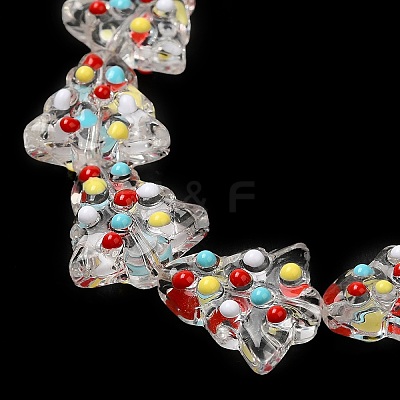 Handmade Bumpy Glass Beads Strands LAMP-F032-08J-1