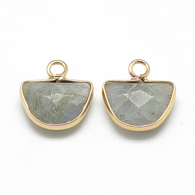 Natural Labradorite Semi Circle Pendants X-G-Q965-06-1
