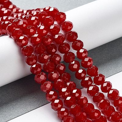 Baking Paint Imitation Jade Glass Bead Strands DGLA-A034-J6MM-A29-1