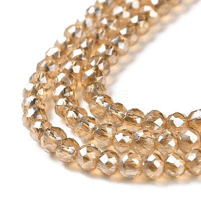 Transparent Electroplate Glass Beads Strands GLAA-H021-01B-PL01-1