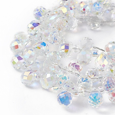 Transparent Electroplate Glass Beads Strands EGLA-F152A-AB02-1