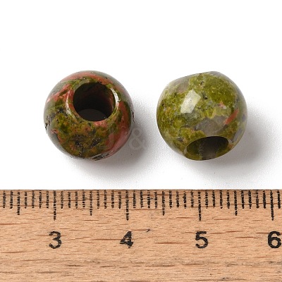 Natural Unakite European Beads G-N342-03K-1