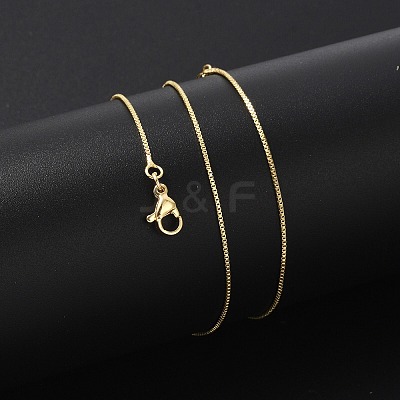 Brass Box Chain Necklaces for Women NJEW-D302-41G-1