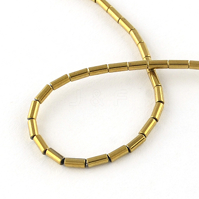 Column Electroplated Non-magnetic Synthetic Hematite Beads Strands G-R259-71D-1