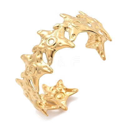 304 Stainless Steel Cuff Bangles for Women AJEW-P127-12G-1