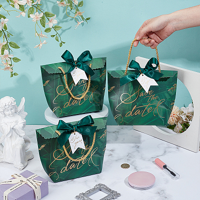 Gold Stamping Thank You Paper Candy Gift Tote Boxes CON-WH0110-38B-1
