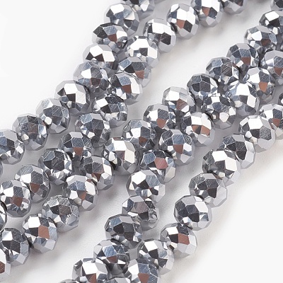 Electroplate Glass Beads Strands GLAA-K027-FP-A02-1