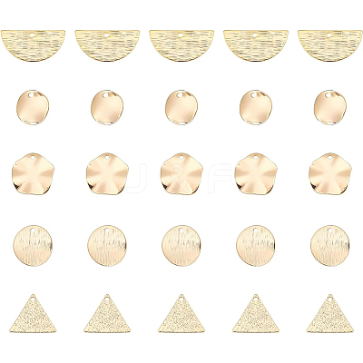 40Pcs 5 Style Brass Pendants KK-BC0002-10G-1