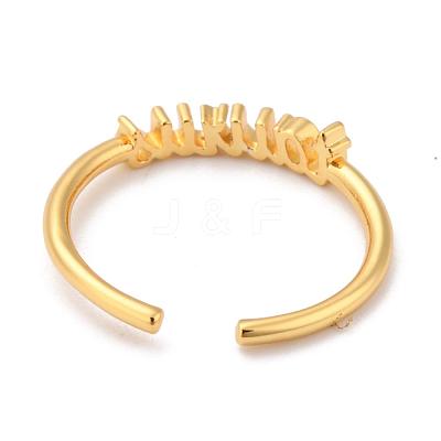 Constellation/Zodiac Sign Brass Cuff Rings RJEW-O042-06G-C-1