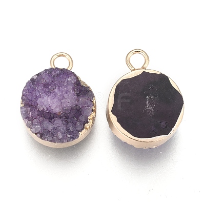 Natural Druzy Agate Pendants G-L566-A01-1