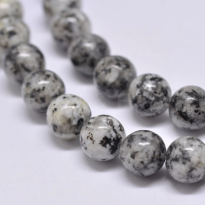 Natural Sesame Jasper/Kiwi Jasper Beads Strands G-F351-6mm-1