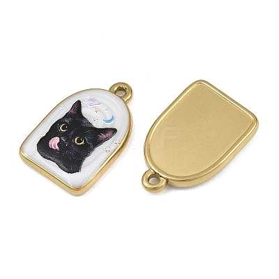 Printed 304 Stainless Steel Enamel Pendants SA-CBA1ED9-16G-03-1
