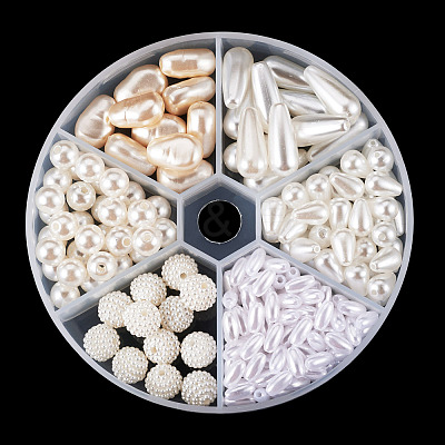 224Pcs 6 Styles Imitation Pearl Acrylic Beads OACR-TA0005-15-1