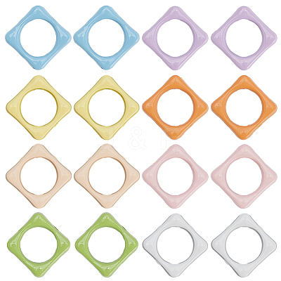 32Pcs 8 Colors Baking Paint Alloy Bead Frame FIND-SP0004-50B-1