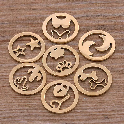 201 Stainless Steel Pendants STAS-H246-02G-1