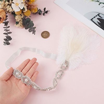 Alloy & Rubber & Rhinestone & Feathers & Seed Glass & Plastic Headbands OHAR-WH20011-15B-1