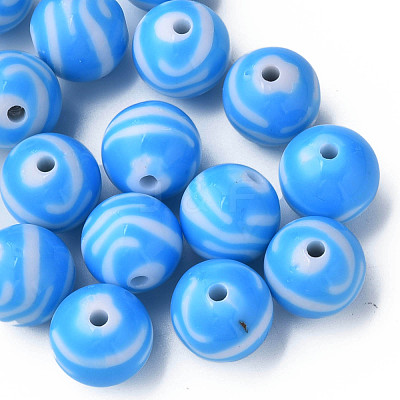 Opaque Striped Acrylic Beads MACR-S373-27B-09-1