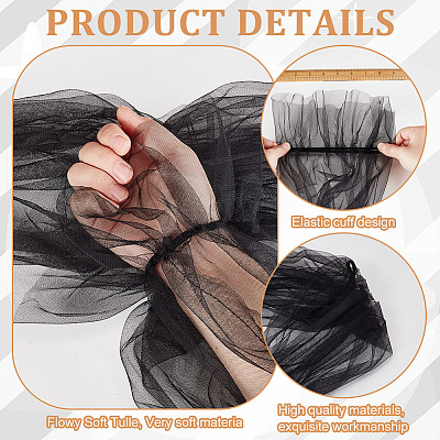 Polyester Detachable Long Mesh Sleeves AJEW-WH0270-354B-1