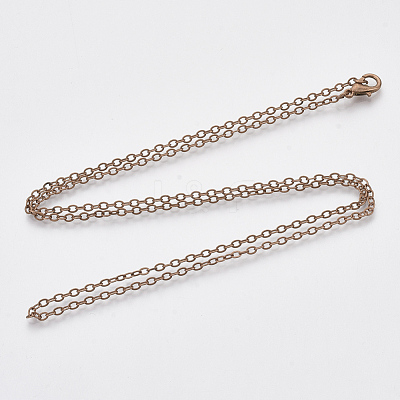 Brass Cable Chains Necklace Making MAK-N029-01R-1