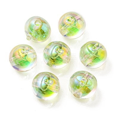 UV Plating Rainbow Iridescent Acrylic Beads OACR-A014-02F-1