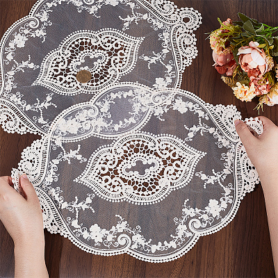 Polyester Lace Embroidery Table Mats AJEW-WH0413-78-1