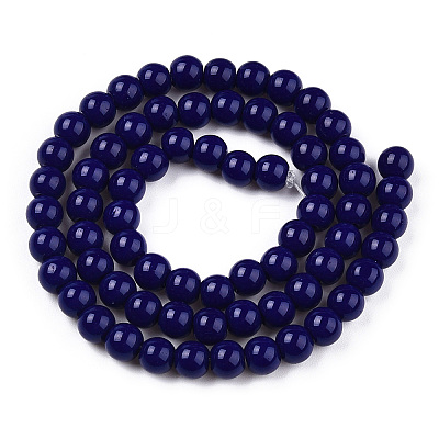 Opaque Solid Color Glass Beads Strands GLAA-T032-P6mm-03-1